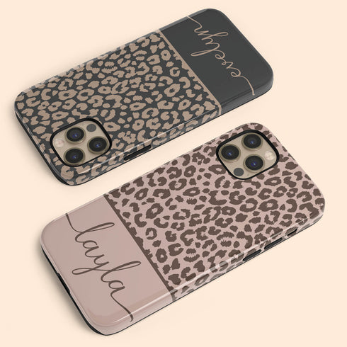 Boho Leopard Custom Name iPhone Case